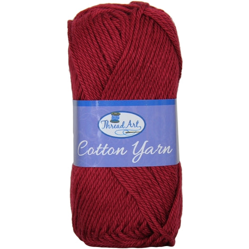 Crochet Cotton Yarn - #4 - Burgundy - 50 gram skeins - 85 yds - Threadart.com