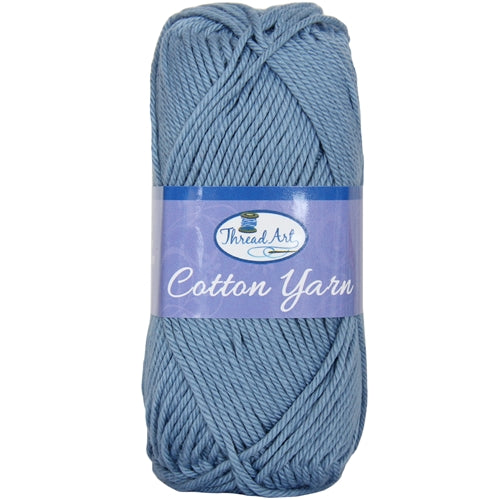 Crochet Cotton Yarn - #4 - Denim - 50 gram skeins - 85 yds - Threadart.com