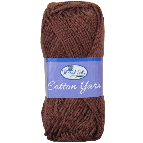 Crochet Cotton Yarn - #4 - Brown - 50 gram skeins - 85 yds - Threadart.com