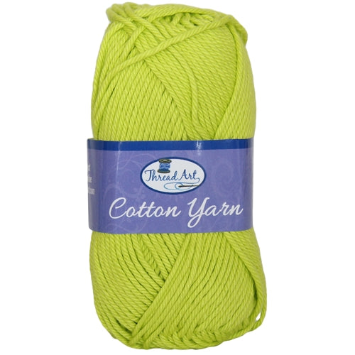 Crochet Cotton Yarn - #4 - Lime - 50 gram skeins - 85 yds - Threadart.com