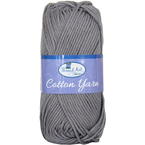Crochet Cotton Yarn - #4 - Grey - 50 gram skeins - 85 yds - Threadart.com