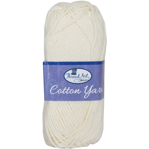 Crochet Cotton Yarn - #4 - Off White - 50 gram skeins - 85 yds - Threadart.com