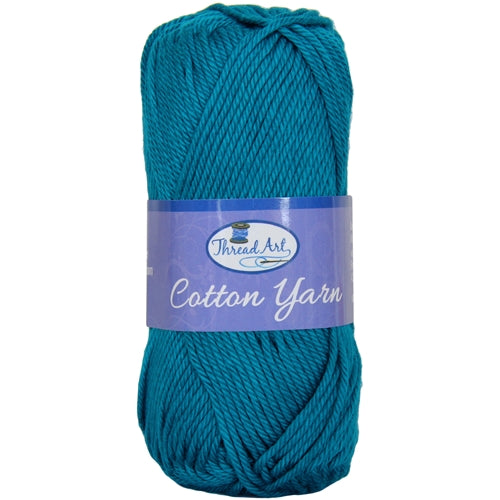 Crochet Cotton Yarn - #4 - Teal - 50 gram skeins - 85 yds - Threadart.com