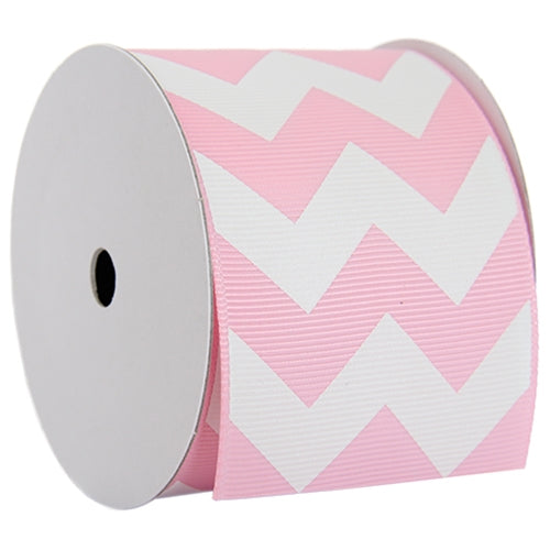 Grosgrain Chevron Ribbon 2 1/4" - 5 Yards - Pink - Threadart.com