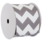 Grosgrain Chevron Ribbon 2 1/4" - 5 Yards - Grey - Threadart.com
