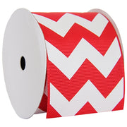 Grosgrain Chevron Ribbon 2 1/4" - 5 Yards - Red - Threadart.com