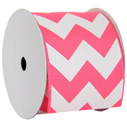 Grosgrain Chevron Ribbon 2 1/4" - 5 Yards - Hot Pink - Threadart.com
