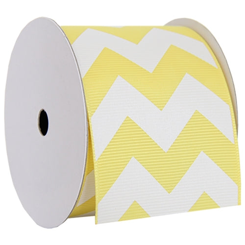 Grosgrain Chevron Ribbon 2 1/4" - 5 Yards - Yellow - Threadart.com