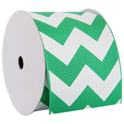 Grosgrain Chevron Ribbon 2 1/4" - 5 Yards - Green - Threadart.com