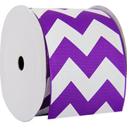Grosgrain Chevron Ribbon 2 1/4" - 5 Yards - Purple - Threadart.com