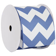 Grosgrain Chevron Ribbon 2 1/4" - 5 Yards - Country Blue - Threadart.com