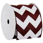 Grosgrain Chevron Ribbon 2 1/4" - 5 Yards - Chocolate - Threadart.com
