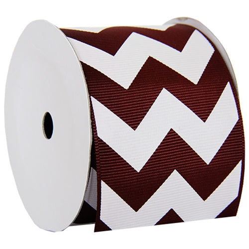 Grosgrain Chevron Ribbon 2 1/4" - 5 Yards - Chocolate - Threadart.com