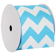 Grosgrain Chevron Ribbon 2 1/4" - 5 Yards - Aqua - Threadart.com
