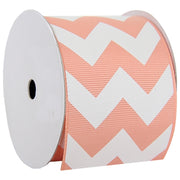 Grosgrain Chevron Ribbon 2 1/4" - 5 Yards - Peach - Threadart.com
