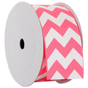 Grosgrain Chevron Ribbon 1 1/2" - 5 Yards - Hot Pink - Threadart.com