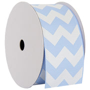Grosgrain Chevron Ribbon 1 1/2" - 5 Yards - Baby Blue - Threadart.com