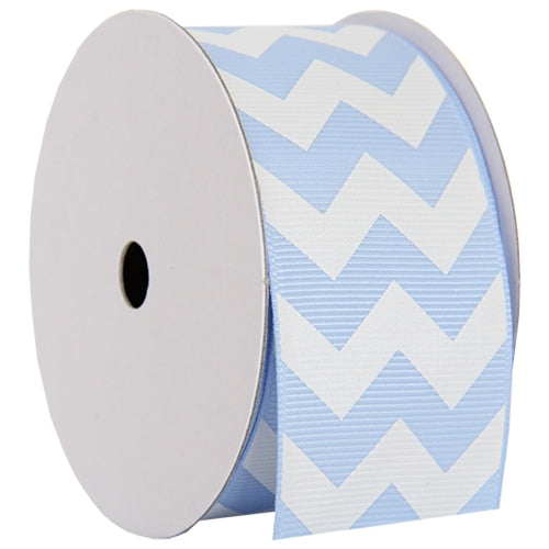 Grosgrain Chevron Ribbon 1 1/2" - 5 Yards - Baby Blue - Threadart.com