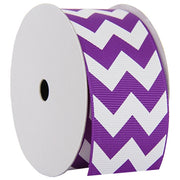 Grosgrain Chevron Ribbon 1 1/2" - 5 Yards - Purple - Threadart.com