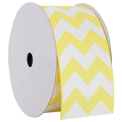 Grosgrain Chevron Ribbon 1 1/2" - 5 Yards - Yellow - Threadart.com