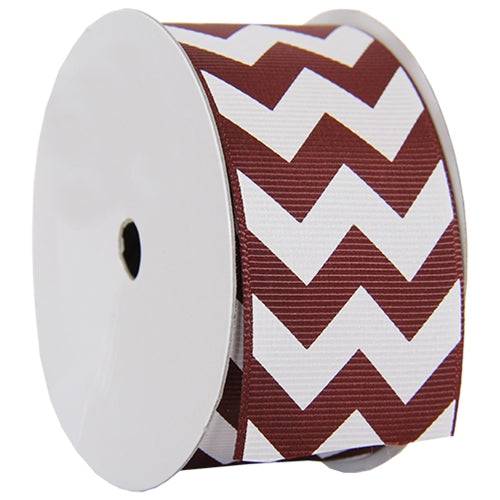 Grosgrain Chevron Ribbon 1 1/2" - 5 Yards - Chocolate - Threadart.com