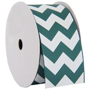Grosgrain Chevron Ribbon 1 1/2" - 5 Yards - Forest Green - Threadart.com