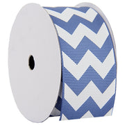 Grosgrain Chevron Ribbon 1 1/2" - 5 Yards - Country Blue - Threadart.com