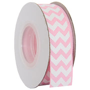 Grosgrain Chevron Ribbon 7/8" - 10 Yards - Pink - Threadart.com