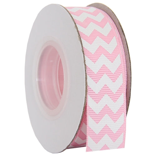 Grosgrain Chevron Ribbon 7/8" - 10 Yards - Pink - Threadart.com