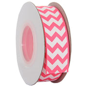 Grosgrain Chevron Ribbon 7/8" - 10 Yards - Hot Pink - Threadart.com