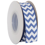 Grosgrain Chevron Ribbon 7/8" - 10 Yards - Country Blue - Threadart.com