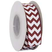 Grosgrain Chevron Ribbon 7/8" - 10 Yards - Chocolate - Threadart.com
