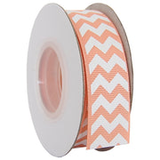 Grosgrain Chevron Ribbon 7/8" - 10 Yards - Peach - Threadart.com