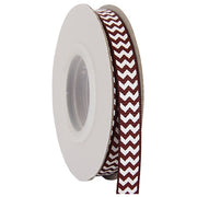 Grosgrain Chevron Ribbon 3/8" - 10 Yards - Chocolate - Threadart.com