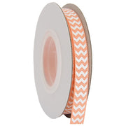 Grosgrain Chevron Ribbon 3/8" - 10 Yards - Peach - Threadart.com