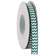 Grosgrain Chevron Ribbon 3/8" - 10 Yards - Forest Green - Threadart.com