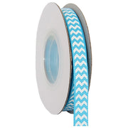 Grosgrain Chevron Ribbon 3/8" - 10 Yards - Aqua - Threadart.com