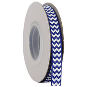 Grosgrain Chevron Ribbon 3/8" - 10 Yards - Blue - Threadart.com