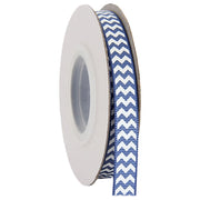 Grosgrain Chevron Ribbon 3/8" - 10 Yards - Country Blue - Threadart.com