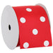 Grosgrain Dots Ribbon 2 1/4" - 5 Yards - Red - Threadart.com