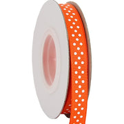 Grosgrain Dots Ribbon 3/8" - 10 Yards - Orange - Threadart.com