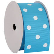 Grosgrain Dots Ribbon 1 1/2" - 5 Yards - Aqua - Threadart.com