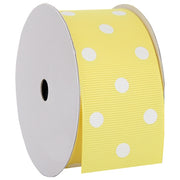 Grosgrain Dots Ribbon 1 1/2" - 5 Yards - Yellow - Threadart.com