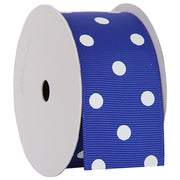 Grosgrain Dots Ribbon  1/2" - 5 Yards - Blue - Threadart.com