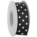 Grosgrain Dots Ribbon 7/8" - 10 Yards - Black - Threadart.com