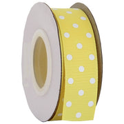 Grosgrain Dots Ribbon 7/8" - 10 Yards - Yellow - Threadart.com