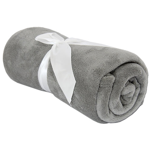 Plush Fleece Blanket - Grey - Threadart.com