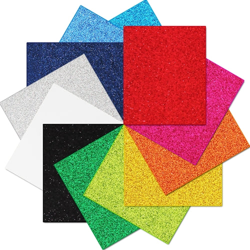 Color Pack of Glitter Iron On Vinyl - Heat Transfer Variety Pack - Threadart.com