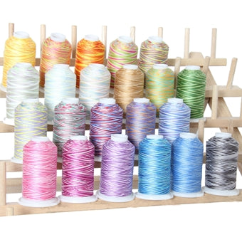 Multicolor Cotton Quilting Thread Set - 22 Variegated Spools - 600 Meters - Threadart.com