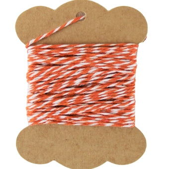 Cotton Baker's Twine - 10 Yards - ColorTwist - Orange & White - Threadart.com
